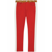 Burberry Calça jeans reta com estampa - Vermelho