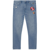 Burberry Calça jeans slim com detalhe de patch - Azul
