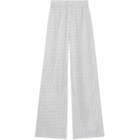 Burberry Calça pantalona com estampa monogramada - Branco