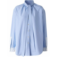 Burberry Camisa com amarração no colarinho - Azul