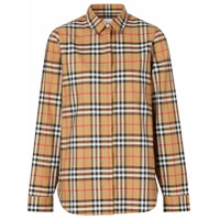 Burberry Camisa de algodão com xadrez vintage - Marrom