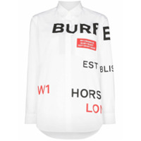 Burberry Camisa mangas longas com estampa Horseferry - Branco