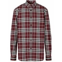 Burberry Camisa mangas longas com estampa xadrez - Vermelho