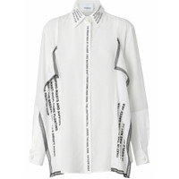 Burberry Camisa oversized com estampa de marinheiro e acabamento em renda - Branco