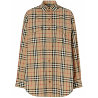 Burberry Camisa oversized Vintage Check de algodão stretch - Neutro