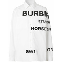 Burberry Camisa Oxford com estampa Horseferry - Branco