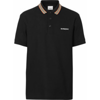 Burberry Camisa polo com detalhe de listra icônica - Preto