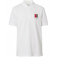 Burberry Camisa polo com logo contrastante - Branco
