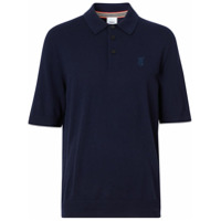 Burberry Camisa polo mangas curtas com aplicação monogramada - Azul