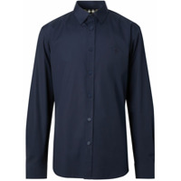 Burberry Camisa slim com estampa monogramada - Azul