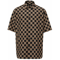 Burberry Camisa xadrez com mangas curtas - Preto