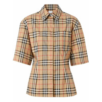 Burberry Camisa xadrez vintage com mangas curtas - Neutro