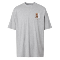 Burberry Camiseta com logo gráfico bordado - Cinza