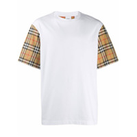 Burberry Camiseta com mangas xadrez - Branco