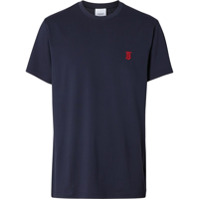 Burberry Camiseta de algodão monogramad - Azul