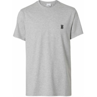 Burberry Camiseta de algodão monogramada - Cinza