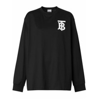 Burberry Camiseta mangas longas com estampa monogramada - Preto