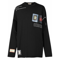 Burberry Camiseta mangas longas com estampa - Preto