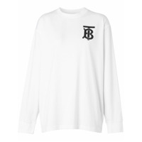 Burberry Camiseta mangas longas monogramada - Branco