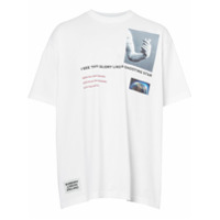 Burberry Camiseta oversized com estampa - Branco