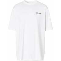 Burberry Camiseta oversized com estampa de localização - Branco