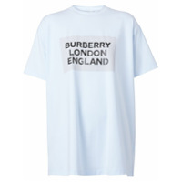Burberry Camiseta oversized com estampa de logo - Azul