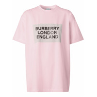 Burberry Camiseta oversized com estampa de logo - Rosa