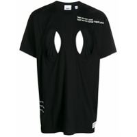 Burberry Camiseta oversized com estampa e vazados - Preto