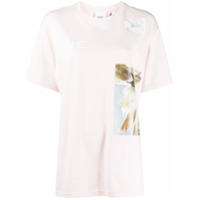 Burberry Camiseta oversized com estampa Montage - Rosa