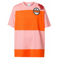 Burberry Camiseta oversized com logo e recortes - Rosa