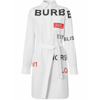 Burberry Chemise com estampa e amarração na cintura 'Horseferry' - Branco