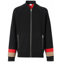 Burberry Jaqueta bomber com detalhe de listras - Preto