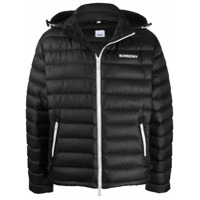 Burberry Jaqueta matelassê com aplicação de logo - Preto