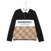 Burberry Kids signature check polo shirt - Neutro
