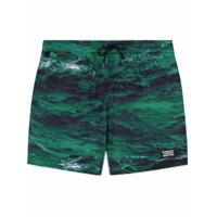 Burberry Short de natação com estampa de mar - Verde