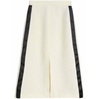 Burberry Sport Stripe Wool Silk A-line Skirt - Branco
