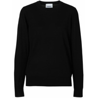 Burberry Suéter de lã com detalhe xadrez - Preto