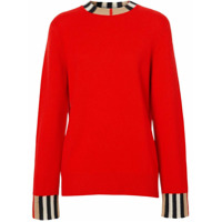 Burberry Suéter Icon Stripe de cashmere - Vermelho