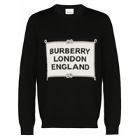 Burberry Suéter Trentley com padronagem de logo - Preto
