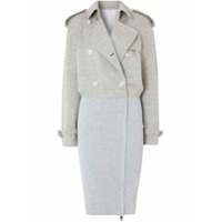 Burberry Trench coat com recorte canelado - Cinza