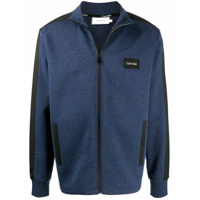 Calvin Klein Blusa de moletom com logo e zíper - Azul