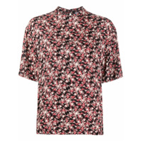 Calvin Klein Blusa gola alta ampla com estampa floral - Preto