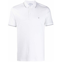 Calvin Klein Camisa polo com acabamento listrado - Branco