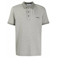 Calvin Klein Camisa polo com logo bordado - Cinza