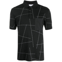Calvin Klein Camisa polo com logo e estampa geométrica - Preto