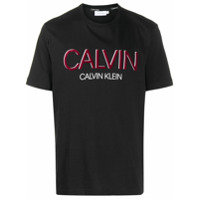 Calvin Klein Camiseta de algodão orgânico com estampa de logo - Preto