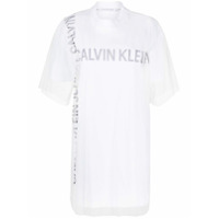 Calvin Klein Jeans Camiseta oversized com sobreposição de mesh - Branco