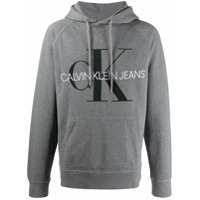 Calvin Klein Jeans Moletom com logo e capuz - Cinza