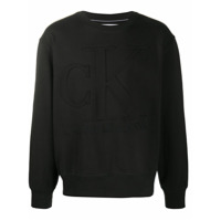 Calvin Klein Jeans Moletom com logo gravado - Preto