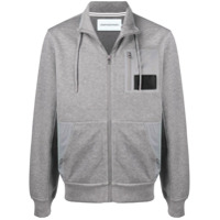 Calvin Klein Jeans Suéter com zíper e recorte contrastante - Cinza